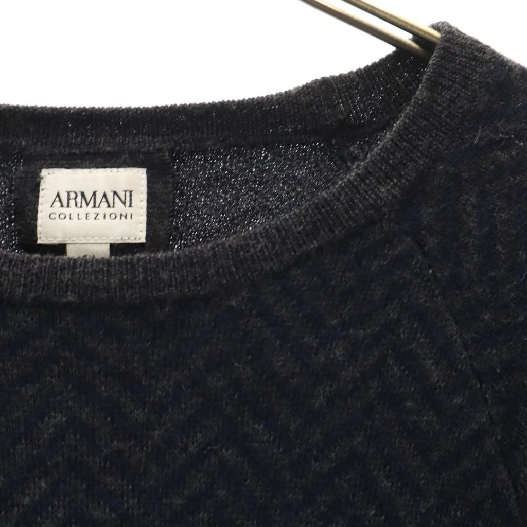 ARMANI COLLEZIONI Long sleeve sweater L Navy gray knit Men's Used