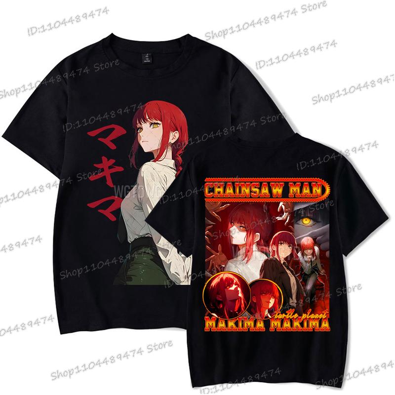 Anime Chainsaw Man T-shirt Makima Harajuku Fashion Graphics Tshirt Vintage Casual Women Y2K Tops Funny Comic Men's Clothing