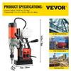 Magnetic Drill, 1200W 1.57" Boring Diameter, 2922lbf/13000N Portable Electric Mag Drill Press with Variable Speed, 580 RPM Drilling Machine for Any