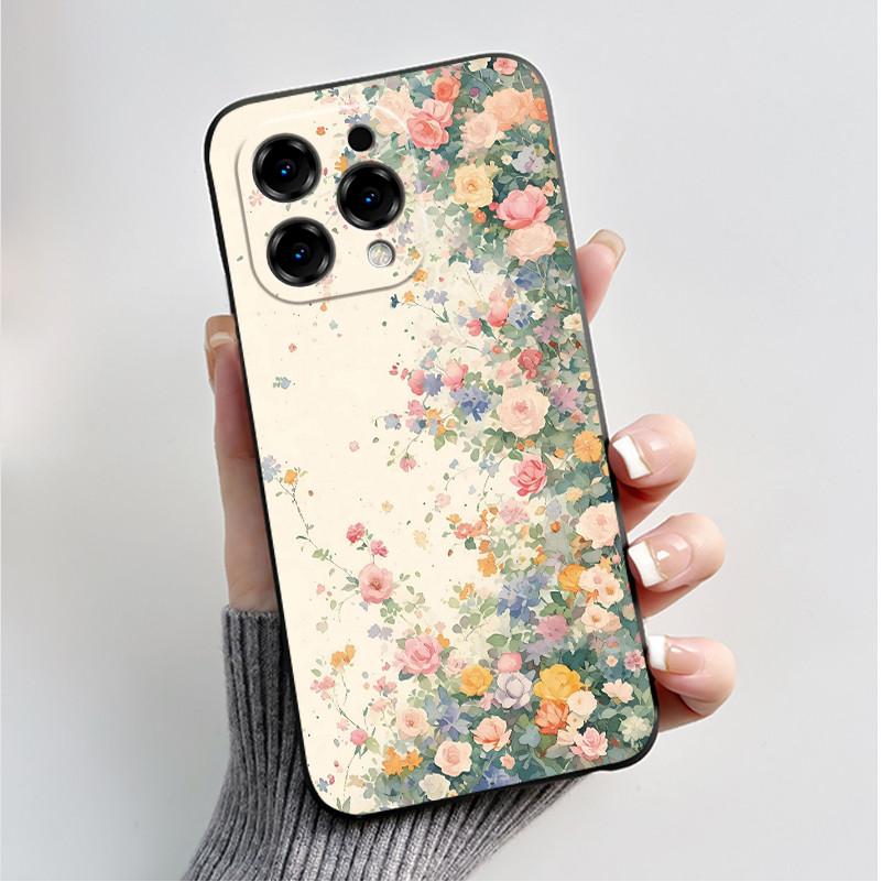 Printed Phone Case For DooGee N55/N55 Plus/N55 Pro Funda Capa Soft Silicone Black Shell Cover Cute Flower Cartoon Casing Coque