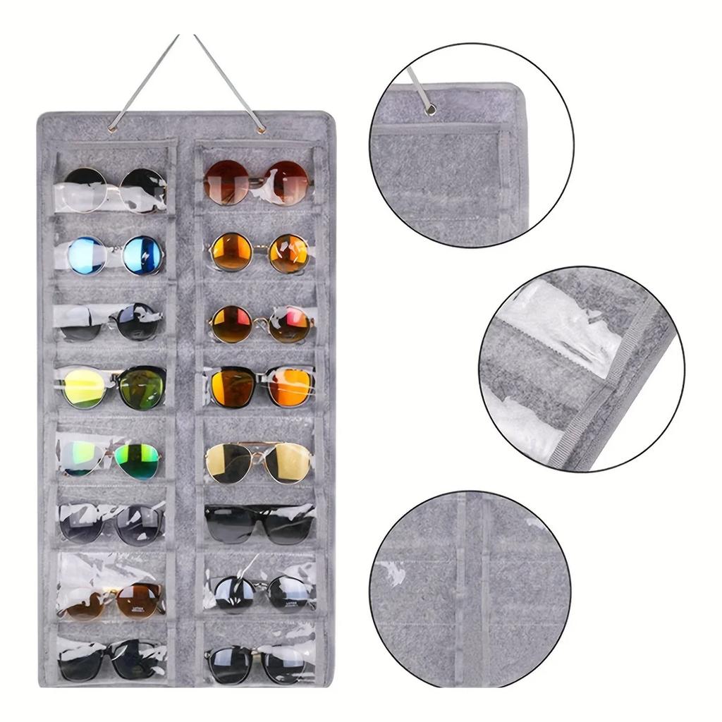 1pc-Felt Eyeglasses Stand Holder for Sunglasses Glasses Storage Display Hanging Bag Wall Pocket Storage Box Organizer Bags