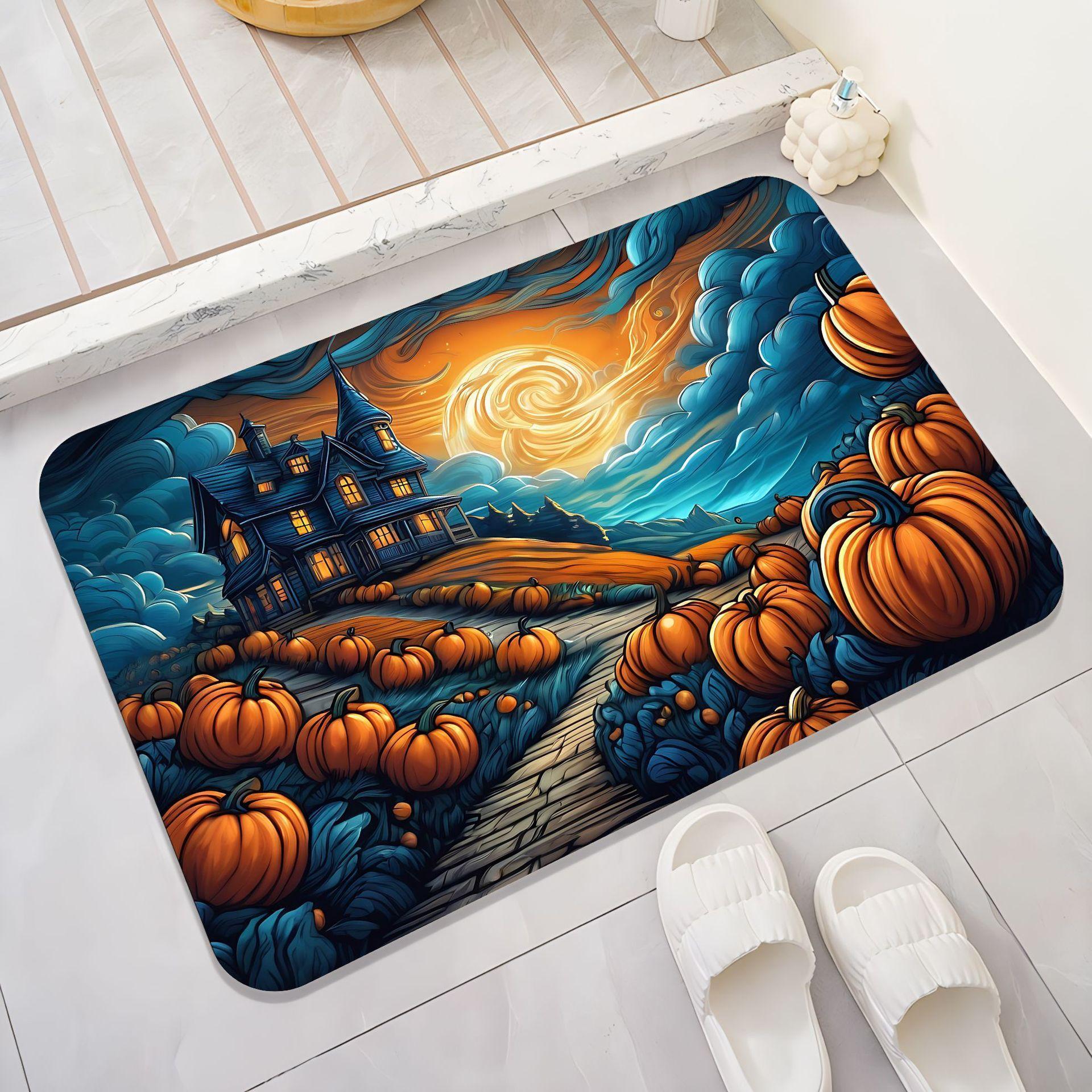 Diatom mud floor mat cartoon Halloween water-absorbing quick-drying floor mat dirt-resistant non-slip floor mat household bathroom floor mat 40*60cm