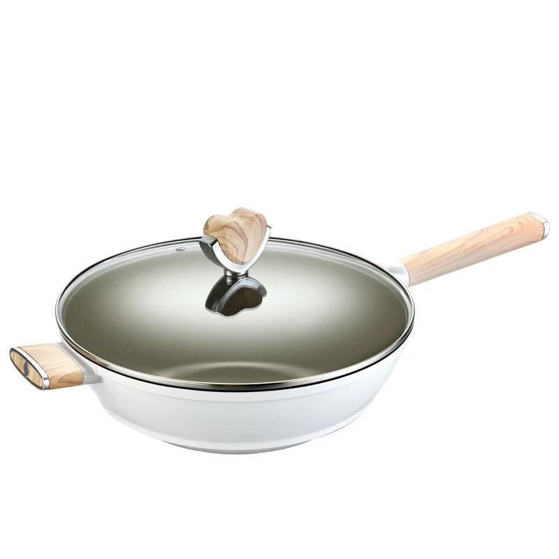 ZISIZ Titanium Maifan Stone Non-Stick Enamel Wok