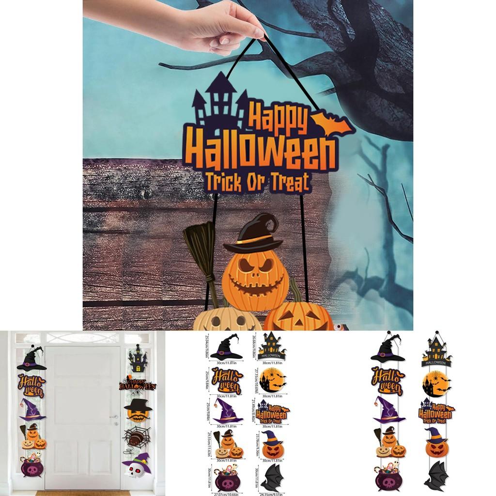 Halloween Door Scene Setter With Paper Pumpkin And Bat For Trickortreat And Party Atmosphere