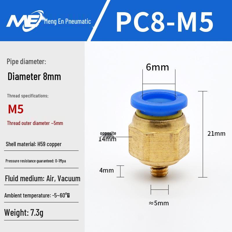 Copper Corrosion-Resistant Pneumatic Quick Connector Fitting for Air Compressors