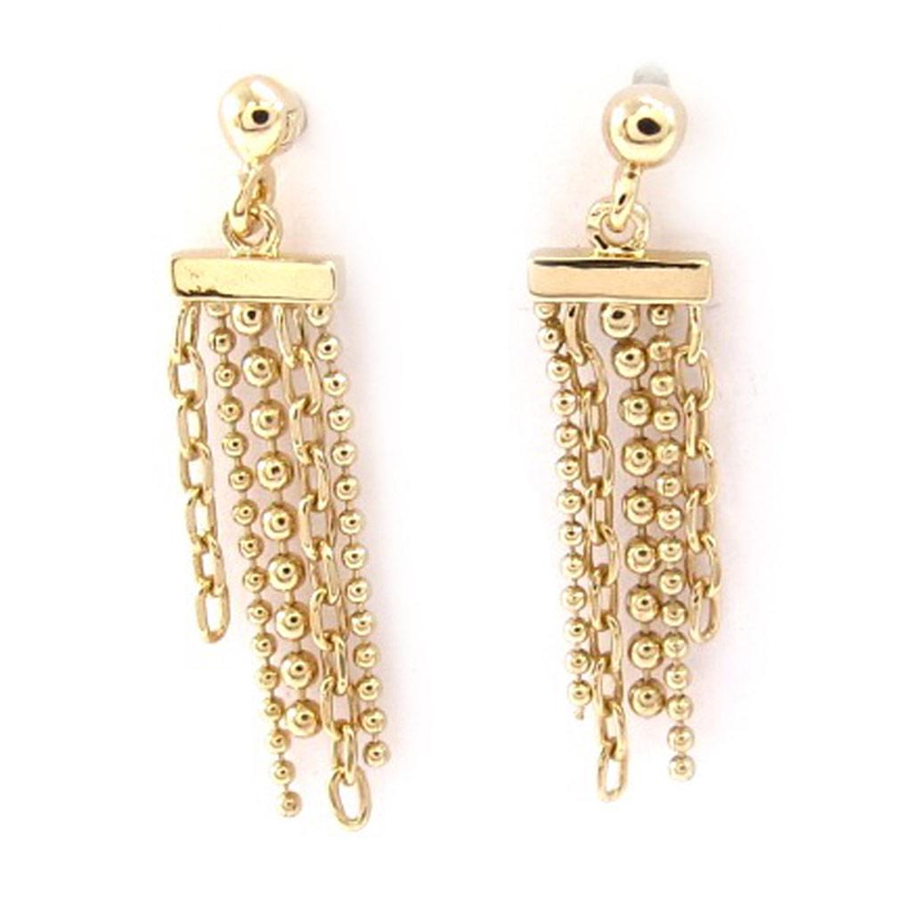 Les Trésors De Lily [K5140] - Gold Plated 'Choréographie' Earrings - 26x7 Mm