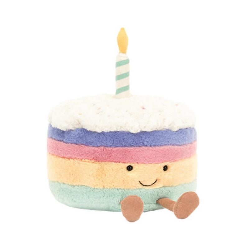 

JELLYCAT Fun Food Series Rainbow Birthday Cake Large Comfort Doll Plush Doll 26cm Height Box Not Included