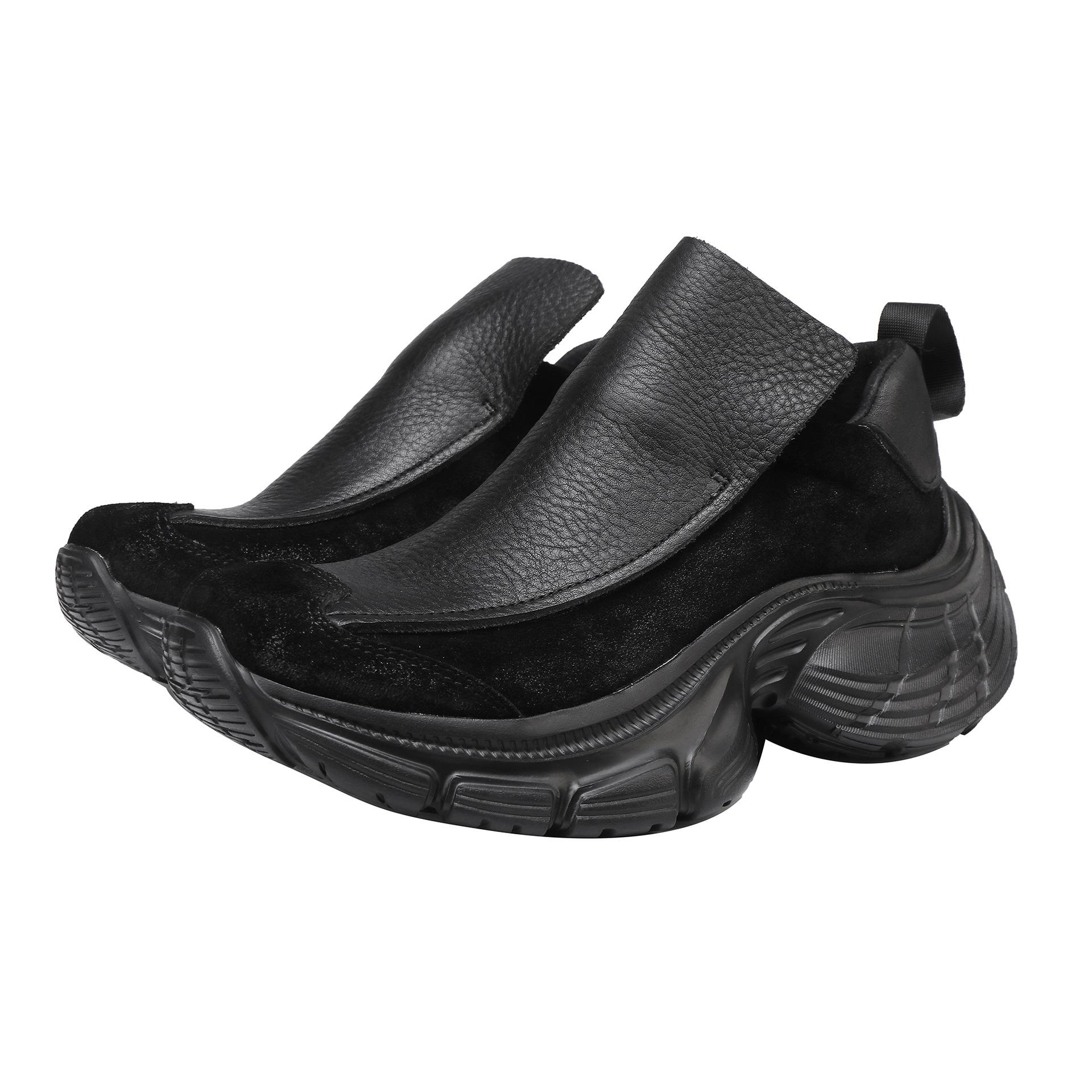 

Женские слипоны Johnature Универсальные из натуральной кожи на толстой подошве Легкие Ретро Массивные кроссовки 39 чёрный