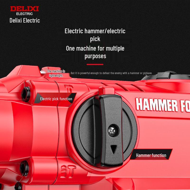 Delixi Multi-Function Electric Hammer & Drill - Industrial-Grade, Dual-Purpose, Lithium-Powered