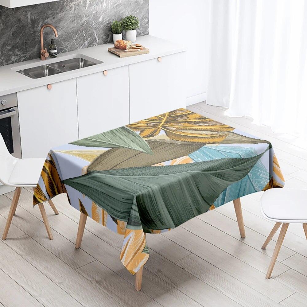 Fata de Masa Monstera Planta Verde Anti-Pete Impermeabil Masa de bucatarie dreptunghiulara Decorare casa