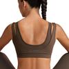 Nike x SKIMS Women's Matte Double Strap Scoop Bra Dark Sepia