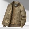 Thermische Jacke für junge und mittelalte Baumwolle, lässig, locker, mit Reißverschluss, Fliegerjacke