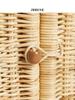 Rattan Hut Shaped Mirror with Souvenir Bedroom Wall Mounted Mirror