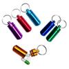 2pcs/Set Outdoor Pills Organizer Aluminum Alloy Keychain Mini Medicine Jar First Aid Pill Bottle Fashion Key Chains Random Color