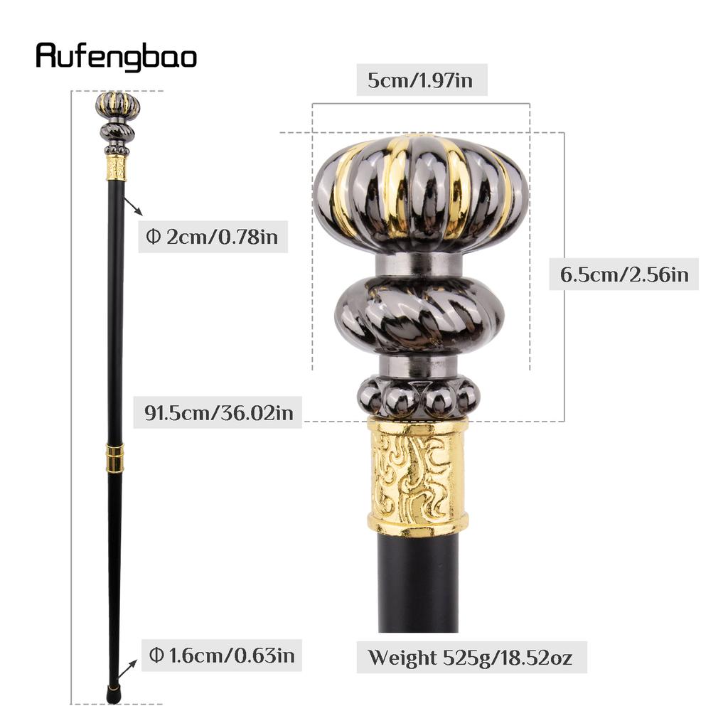 Golden Black Luxury Flower Handle Fashion Cosplay Walking Stick  Party Decorative Cane Elegant Crosier Knob Walking Stick 92cm
