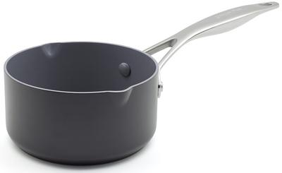 GREENPAN Pot Milk Pan 14cm IH Gas Dishwasher Safe No Toxic Substances PFAS Free Ceramic Coating Easy To Remove Stains Scratch and Impact Resistant