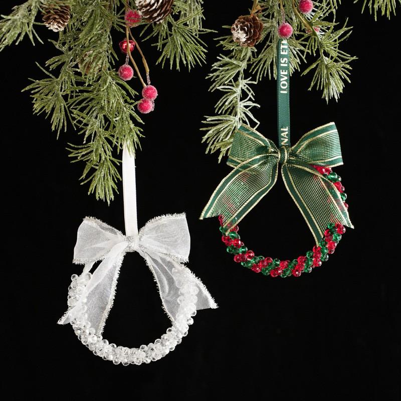 Christmas Crystal Bell Ornament Tree Wreath Holiday Decor