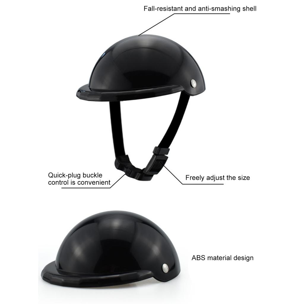 Pet Helmet Black Fall Resistant Dog Cat Motorcycle Helmet for Outdoor