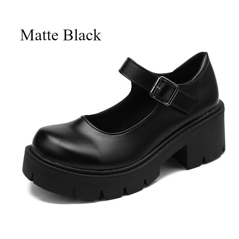 

Black Vintage French Style Thick-Soled Mary Jane Shoes For Women, New In 2026 Summer - Matching With Skirt 34 матовый черный