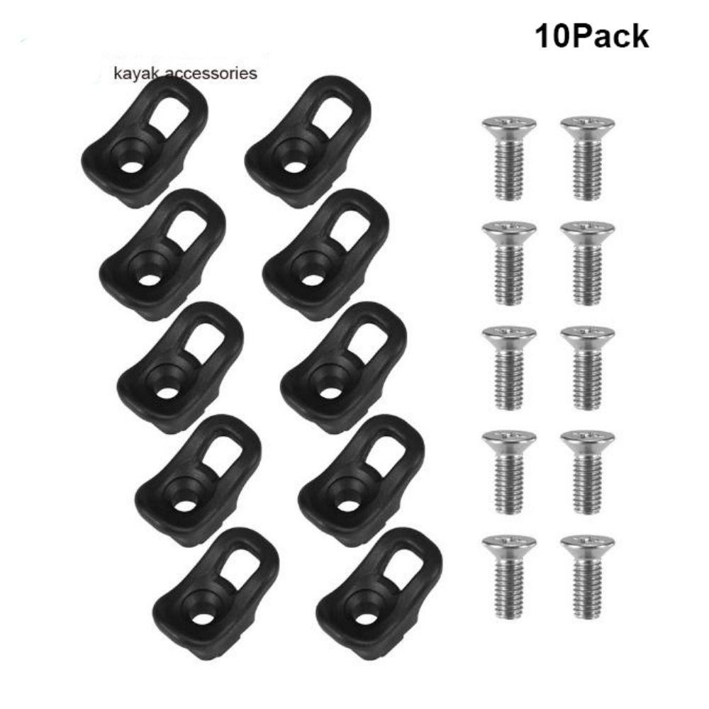 10Pack Nylon Kayak Eyelet Tie Down Loop Black Rigging Outfitting Pad Eye Kayak Rigging Eyes