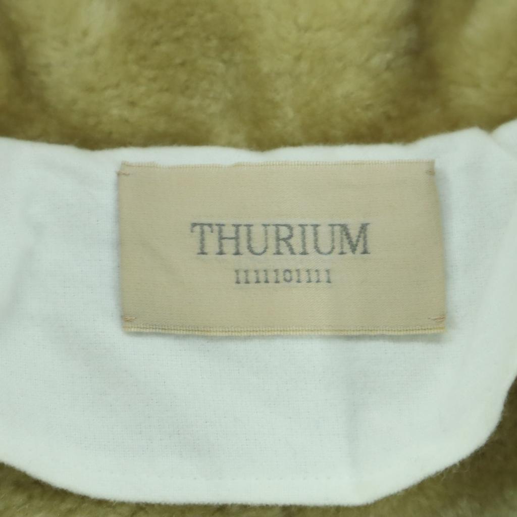 Unused THURIUM Made In Japan Long Sleeve Fake Mouton Jacket Beige Women Used