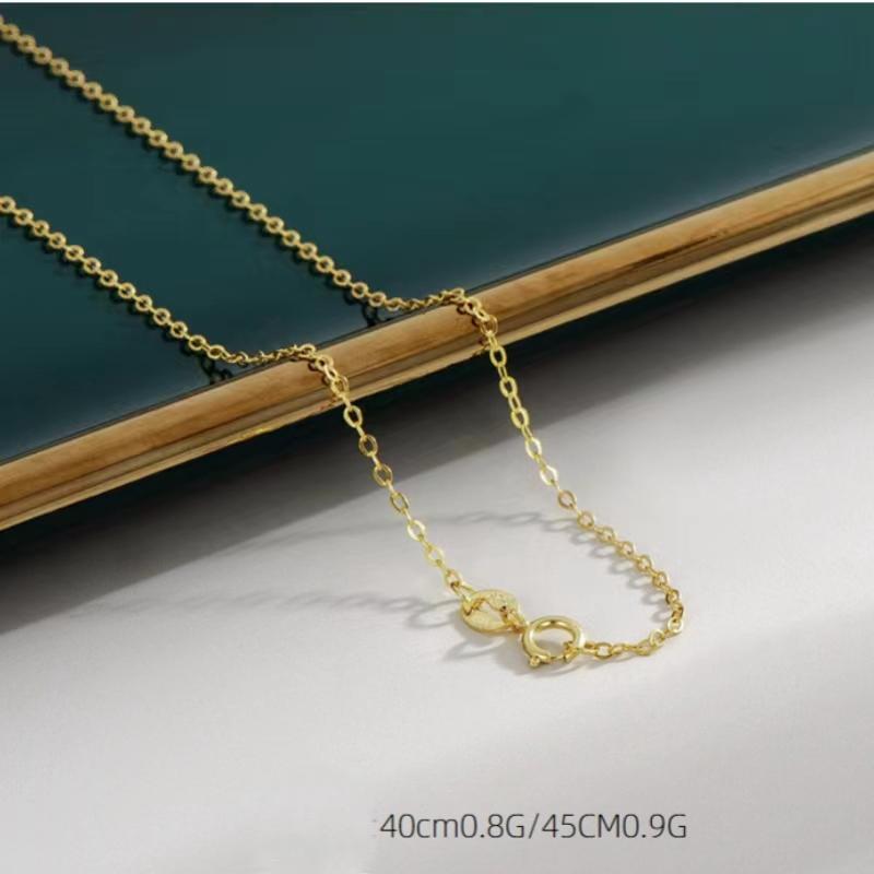 High Quality 925 Silver Fine Jewelry Custom Gold Rose Gold Cuban Link Chain Necklaces for Women Men 925 Sterling Silver Jewelry Gold*40CM