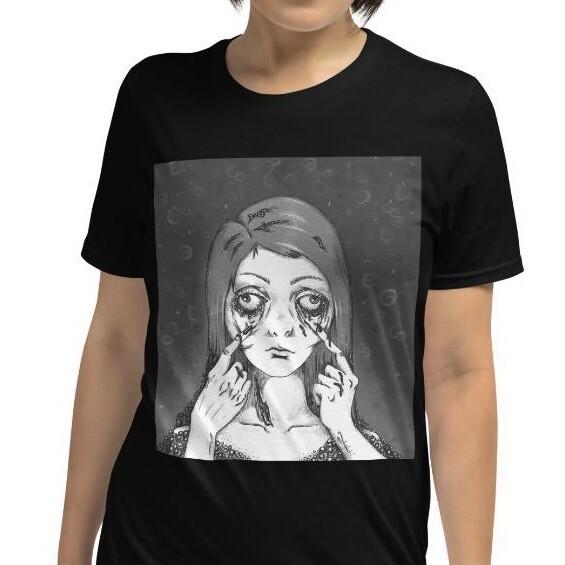 Manga Anime Girl Horror Creepy Disgusting Gross Short-Sleeve Unisex T-Shirt