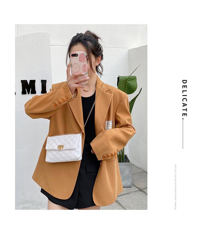 Literary and Fashionable Embroidered Rhombus Women's Bag, New Pointed Buckle Chain Single Shoulder Crossbody Clutch Bag