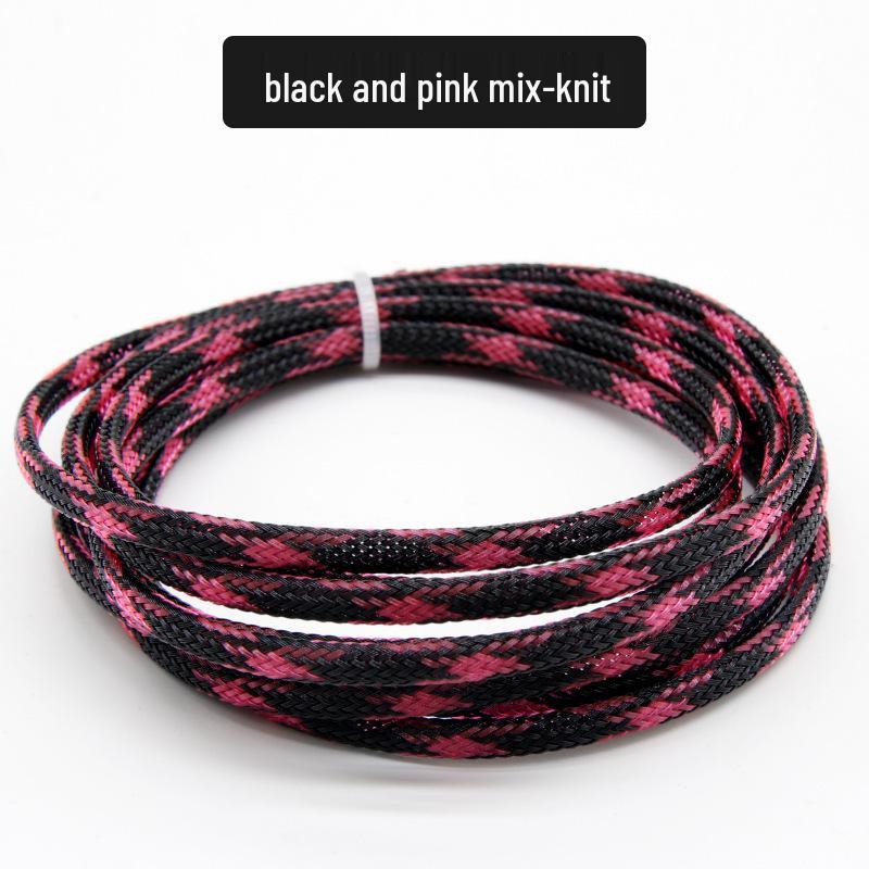 PET Braided Expandable 3mm Snakeskin Mesh Audio Cable Sleeve, Nylon Shockproof, 5 Meters