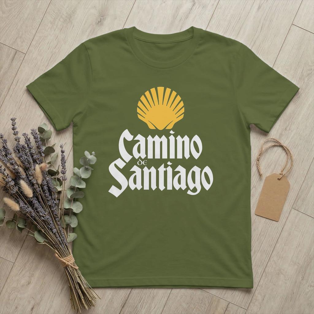 Maglietta da Escursionismo Cammino di Santiago Unisex Via di San Giacomo 100% Cotone T-shirt Girocollo Manica Corta Taglie Forti merchandise