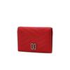 Red Dd Logo Point Cowhide Card Wallet