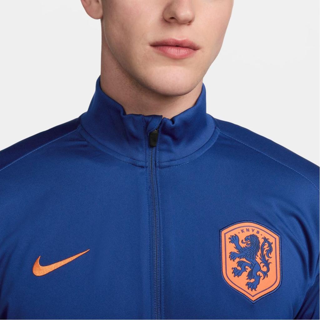 Nike Netherlands Strike Tracksuit Comfortable Sports Casual Football Set Men Tracksuit Blue Orange FJ2345-455
