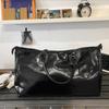 Solid color large-capacity tote bag spring and summer new niche crossbody shoulder bag pu large fitness bag