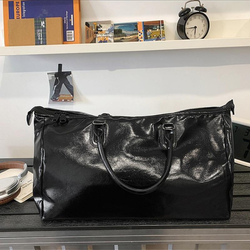 Solid color large-capacity tote bag spring and summer new niche crossbody shoulder bag pu large fitness bag