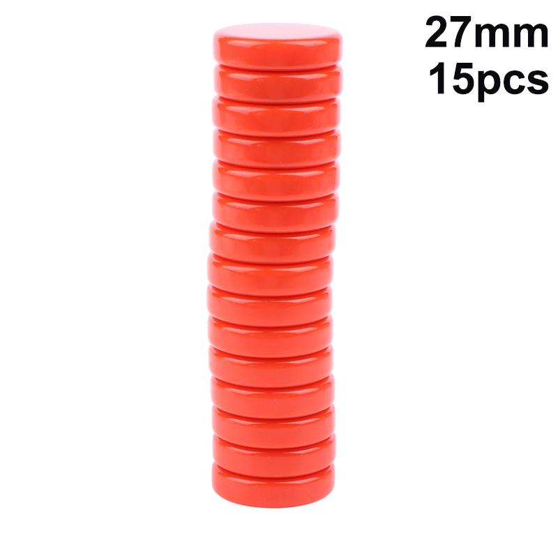 15Pcs Western Chess Draughts Set 20MM 27MM 32MM Multi Color Plastic Checkers for Educational Home Use Parties