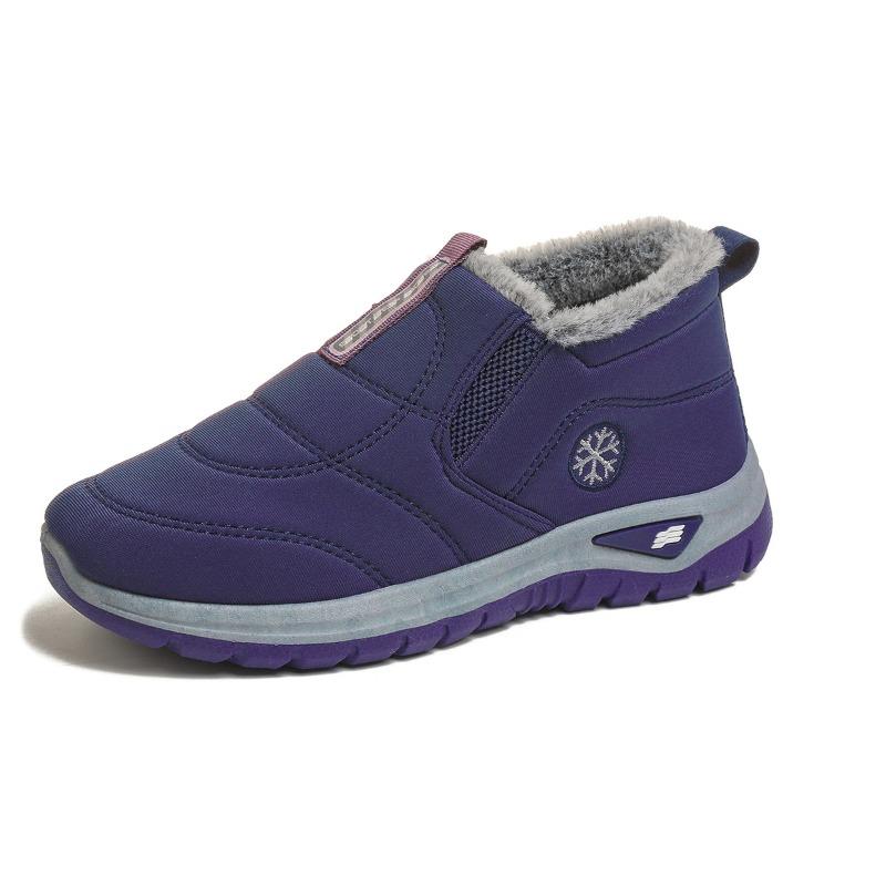 Women’s Fleece-Lined Winter Slip-On Boots, Warm Non-Slip Waterproof Comfort Shoes