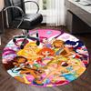 Winx Club Printed Round Rug Carpet Chair Rug Area Rug Entryway Doormats,for Office Chair Living Room Bedroom Kitchen Room.