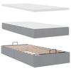 Ottoman Bed with Mattress & LEDs Light Grey 80 X 200 Cm Fabric