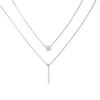 Square Bar Rhinestone Double Layer Necklace: 2022 Elegant Clavicle Choker for Women