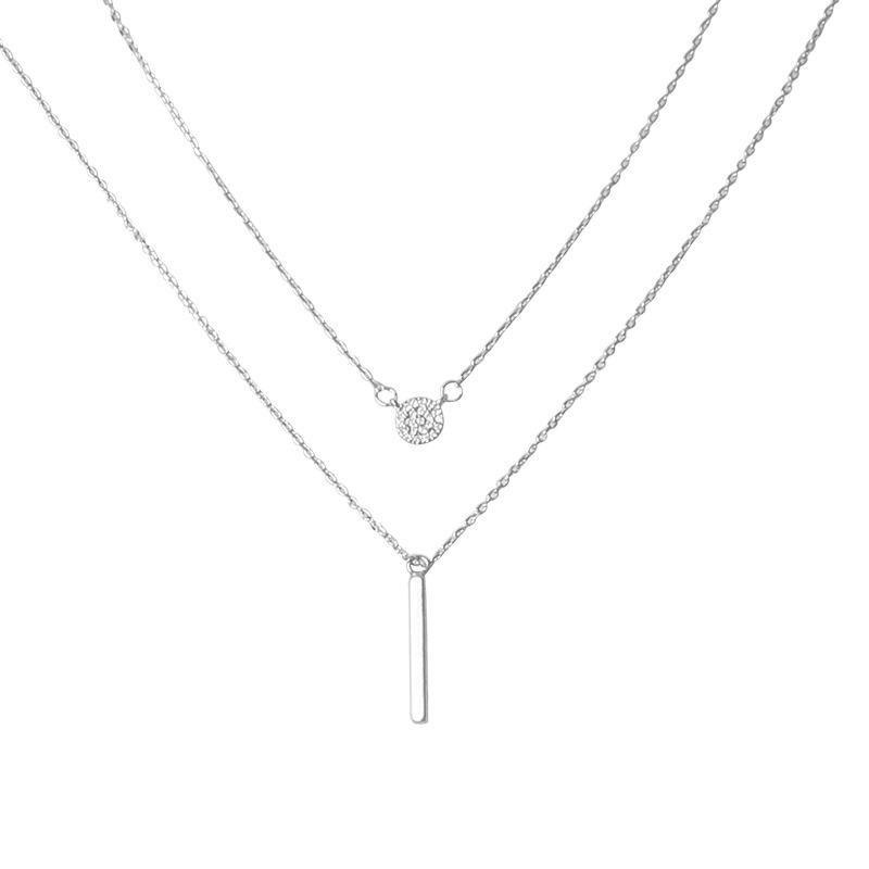 Square Bar Rhinestone Double Layer Necklace: 2022 Elegant Clavicle Choker for Women