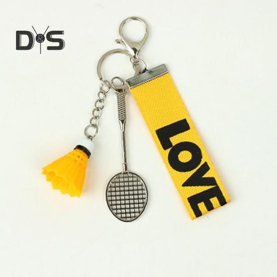 Mini Badminton Keychain Badminton Racket Backpack Accessory Sports Keyring Gifts for Badminton Lover Players