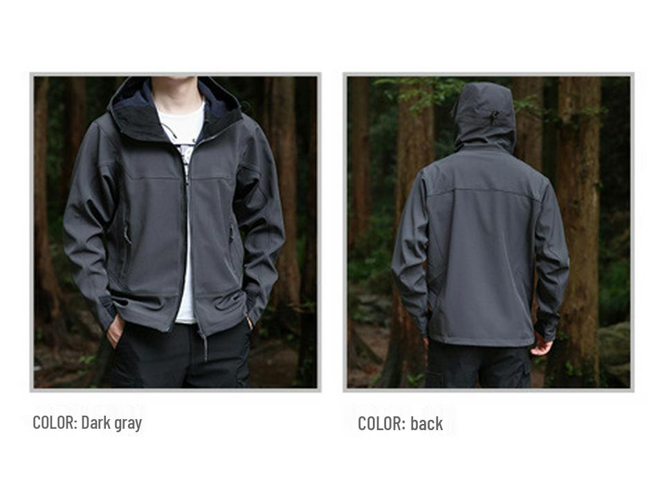 Men's 2025 Spring Softshell Hooded Windproof Waterproof Jacket - Casual Outdoor Workwear Coat