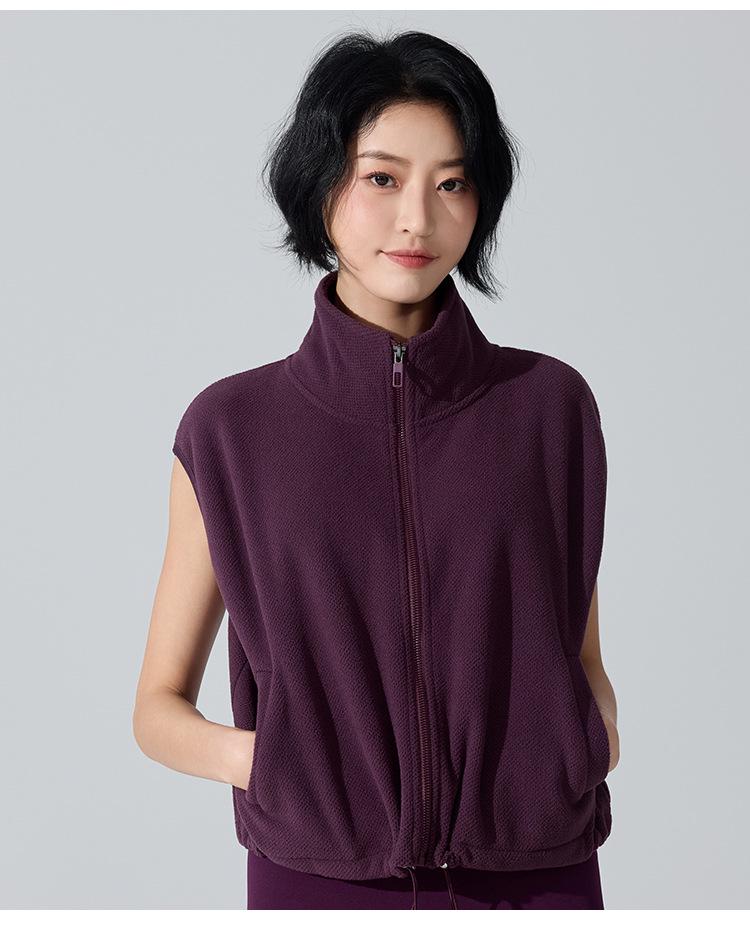 Women's Winter Slim Fit Zipper Vest - Warm, Sleeveless, Plus Velvet, Casual/Active Outerwear