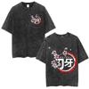 Anime Baki The Grappler Washed Tshirt Hanma Yujiro Gym Short Sleeve Tshirts Men Oversized Cotton Casual Tee Shirts Streetwear