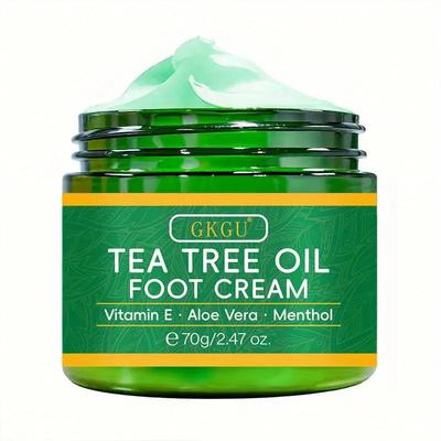 GKGU Teebaumöl Fußcreme Feuchtigkeitsspendend Nährend Trockene Rissige Fersen Reparatur Tägliche Fußpflege 100ml