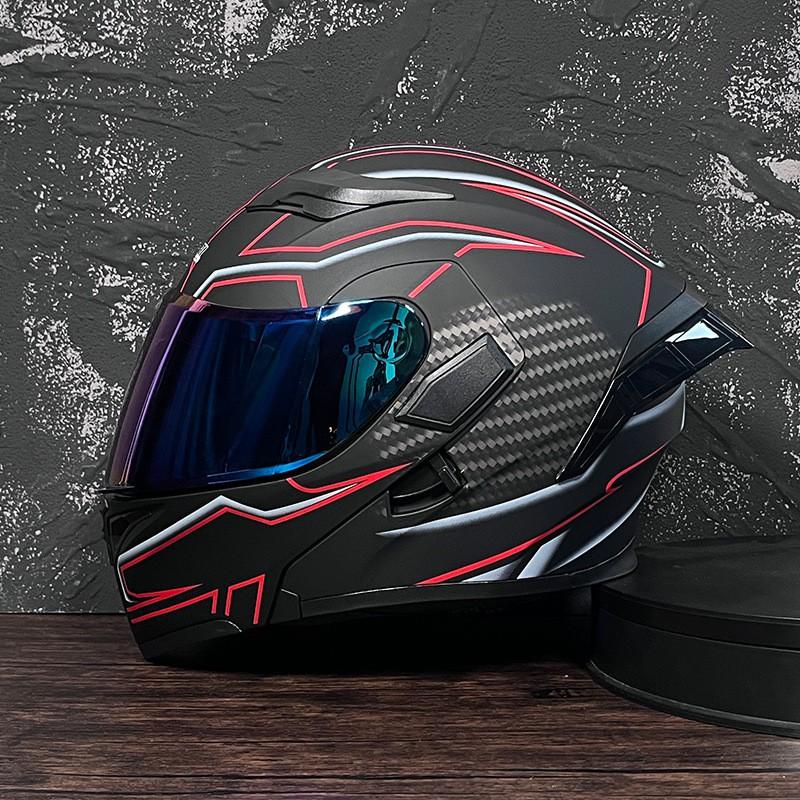 JIEKAI Flip-Up Motorcycle Helmet Women Couples Dual Lens Full Face Scooter Riding ABS Material