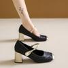 Fashion Shoes for Women 2024 Retro Medium Heeled Women's Single Party Shoes Soft ComfortableBallet Shoes Zapatos De Mujer