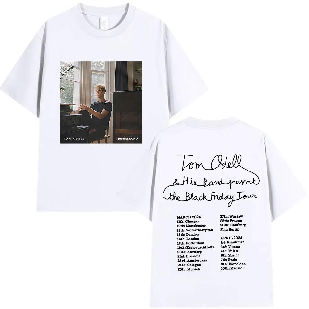 Tom Odell Tour Album 2025 Tshirt Pattern High End Mens and Womens Retro Pure Cotton Tshirt
