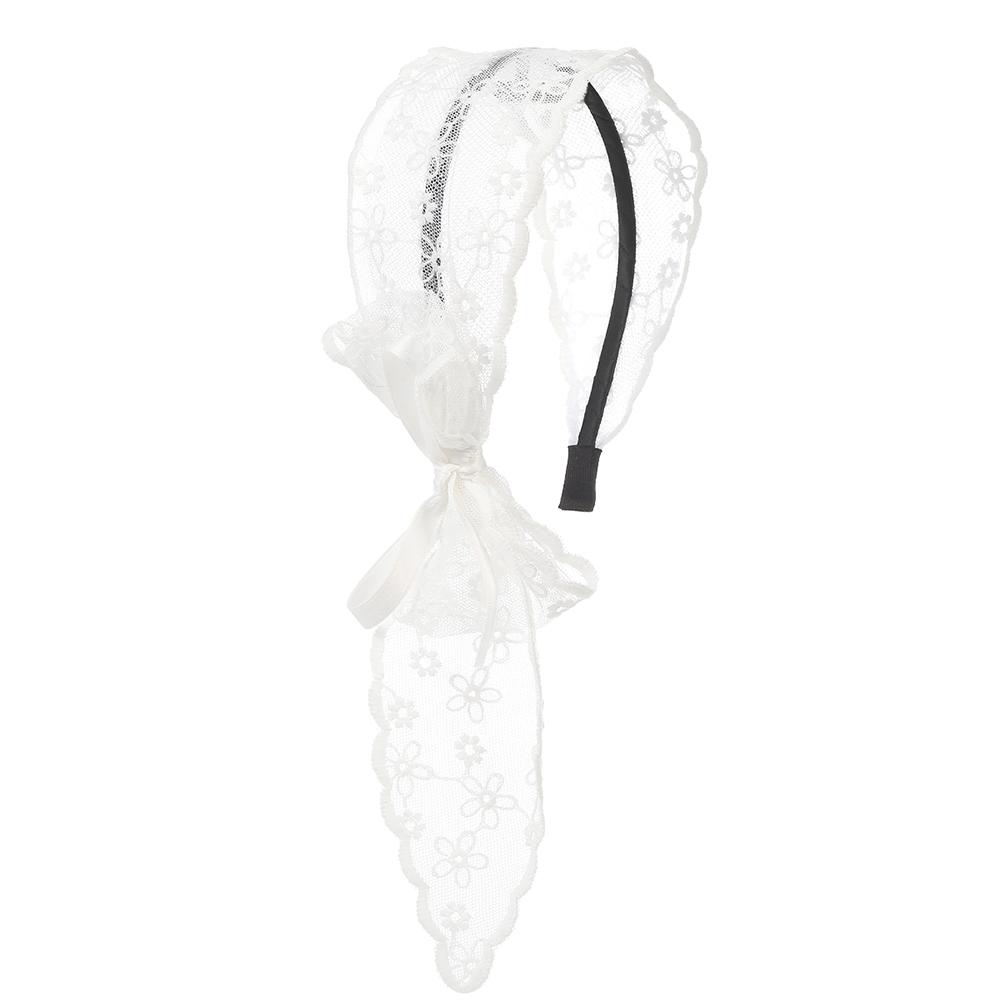 Solid Color Wide Mesh Flower Headband Bow Hairbands for Women Hair Accessories Headbands