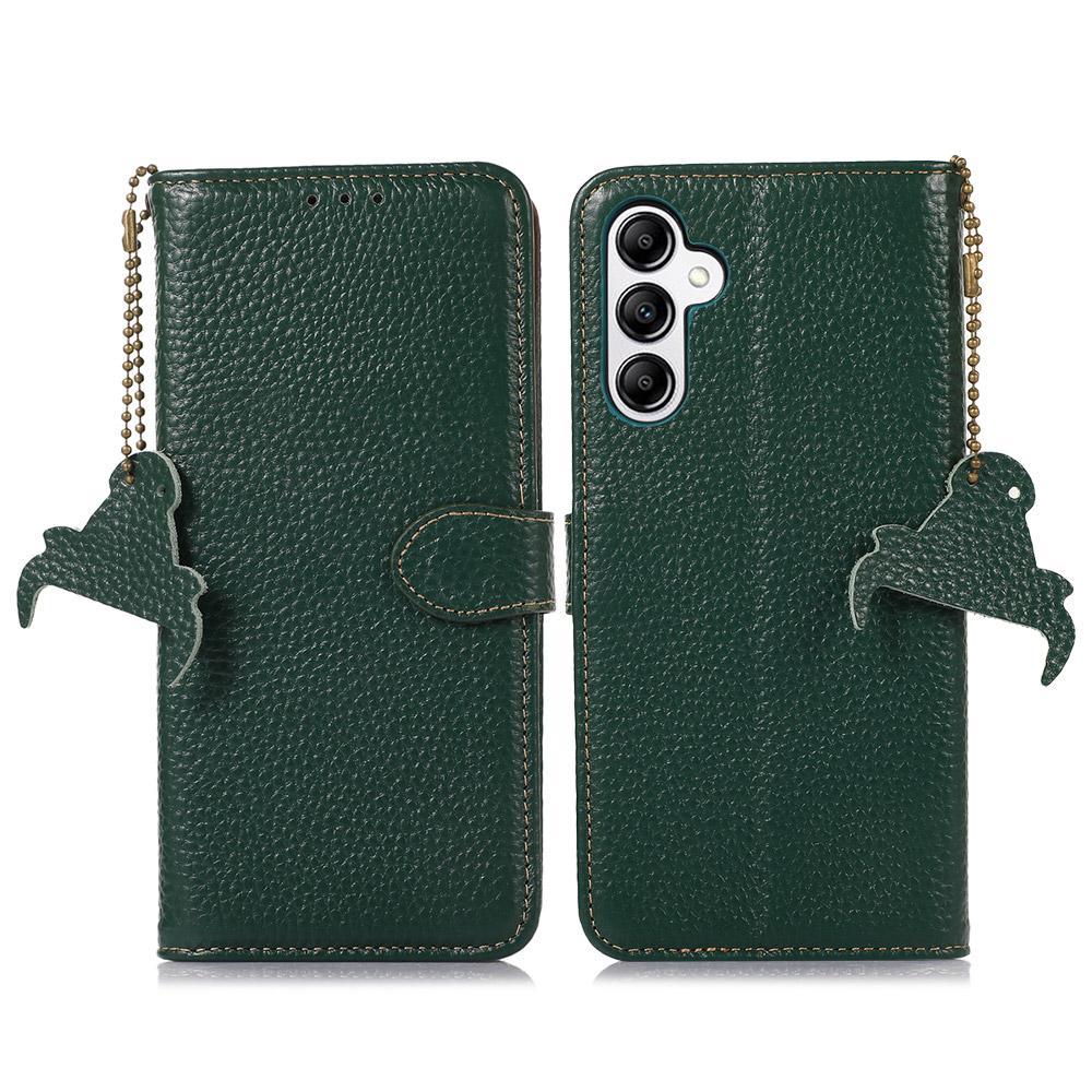 For Samsung Galaxy A16 5G/A16 4G Case RFID Blocking Genuine Cow Leather Phone Cover